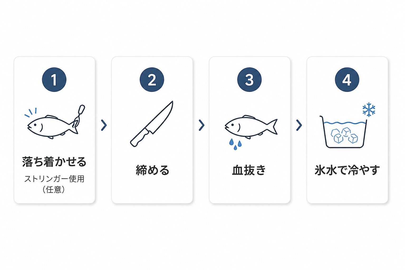 シーバスの持ち帰り手順の図版