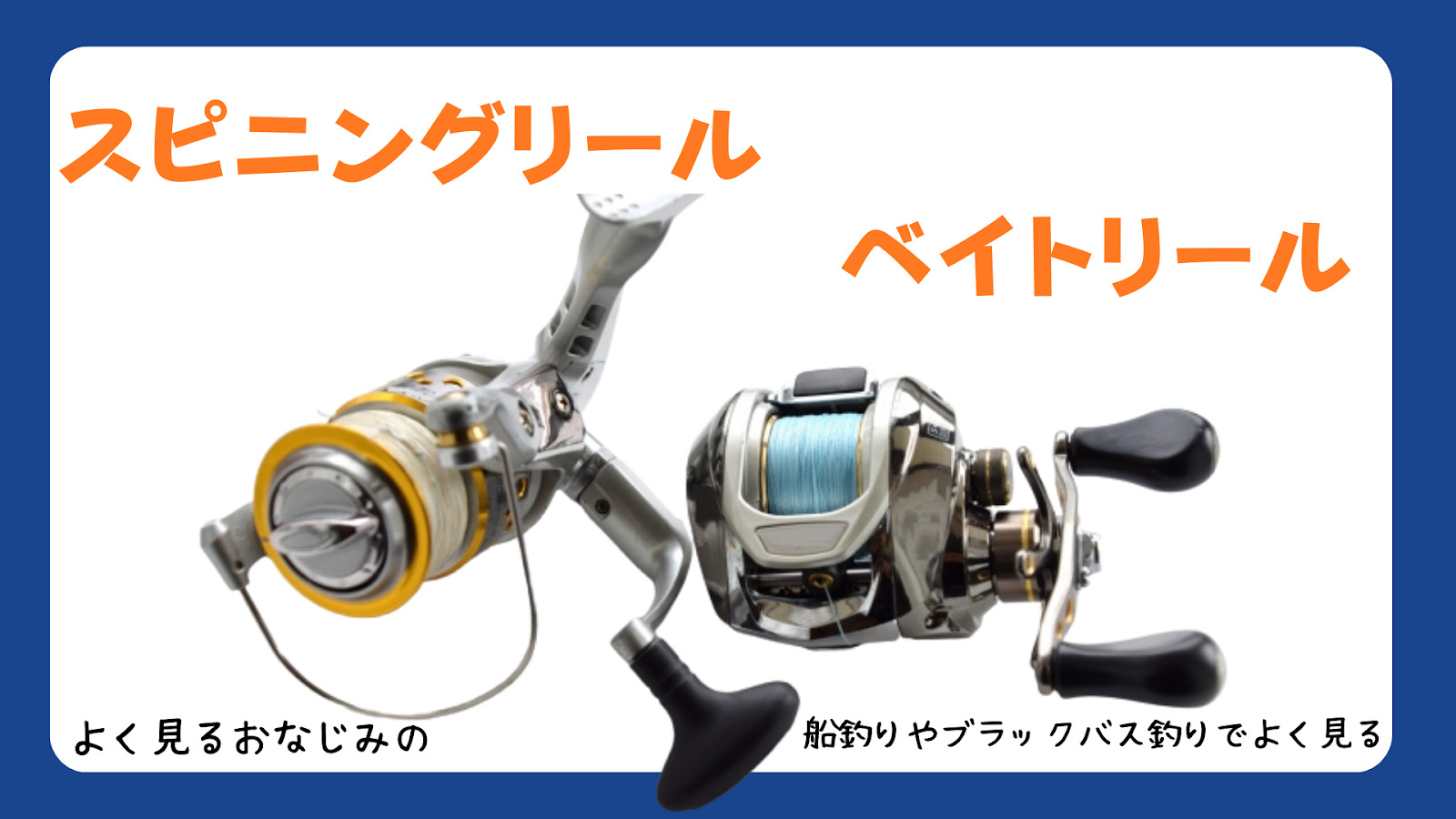 ベイトリールとスピニングリールの紹介画像